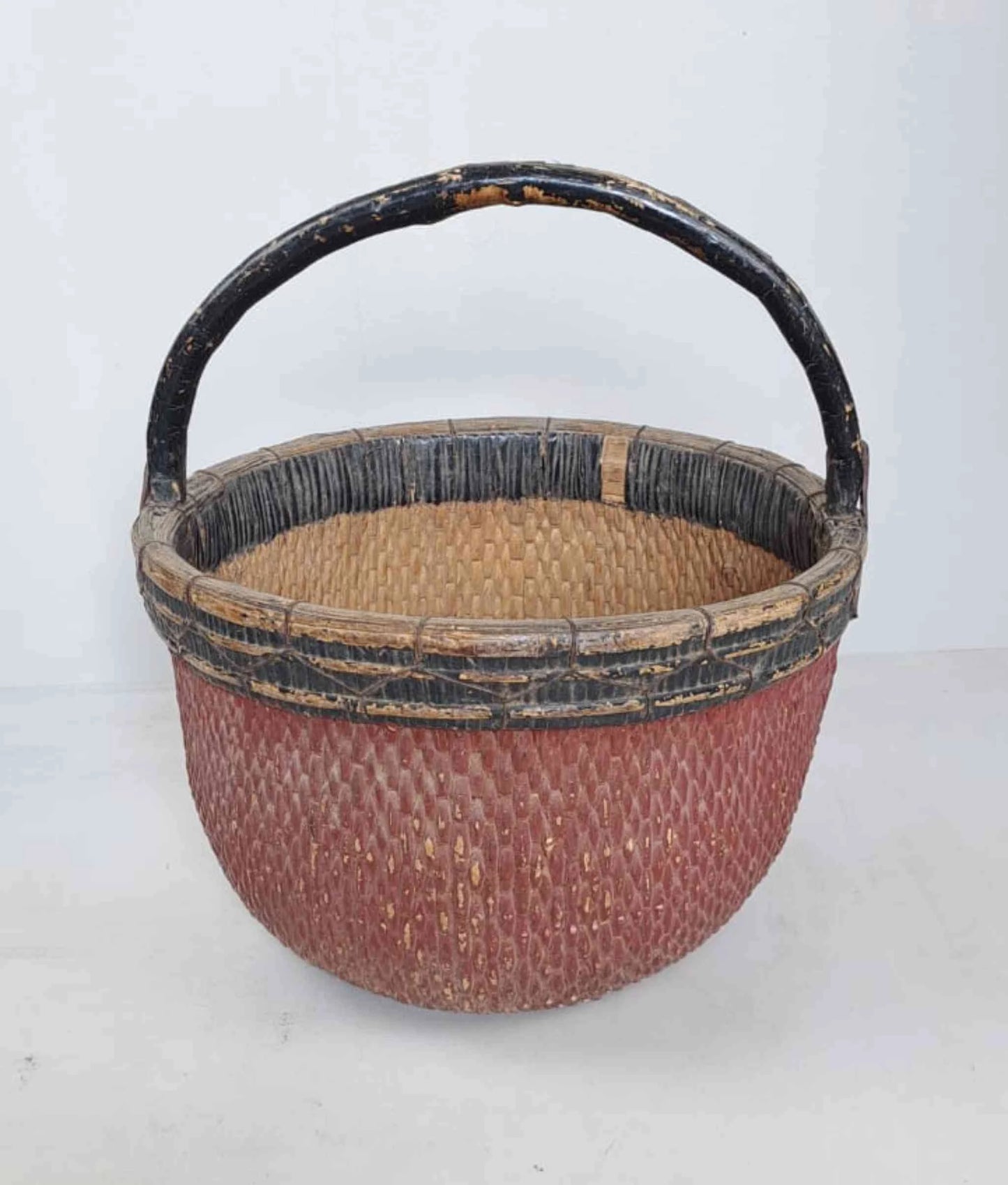 Antique Chinese Reed Grass Basket - Jinzhong, Shanxi Province, China