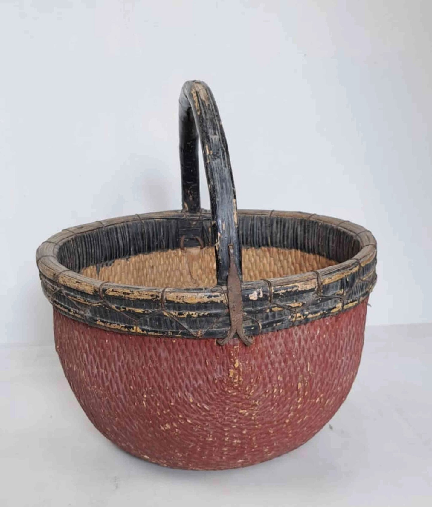 Antique Chinese Reed Grass Basket - Jinzhong, Shanxi Province, China
