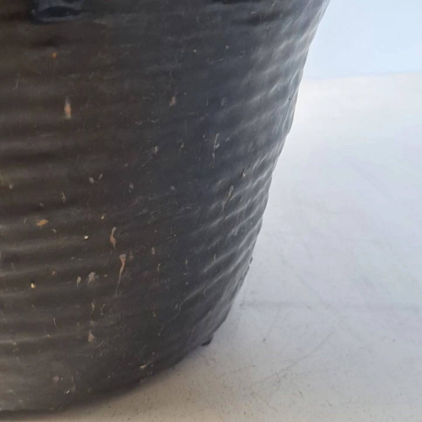 Rare Antique Glazed Pottery Vase- Black/Blue from Shanxi, China