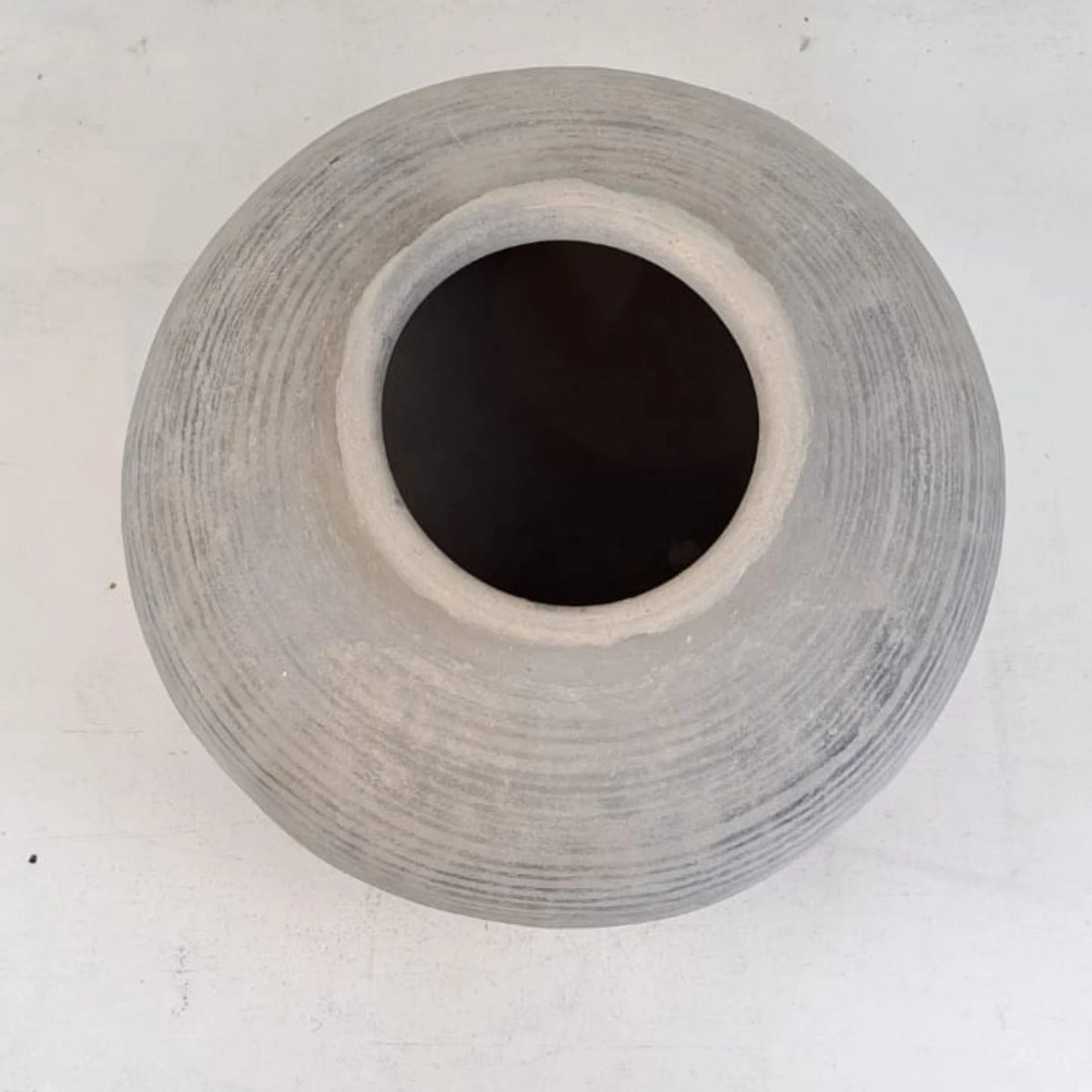 Antique African Clay Water Vessel with Etchings