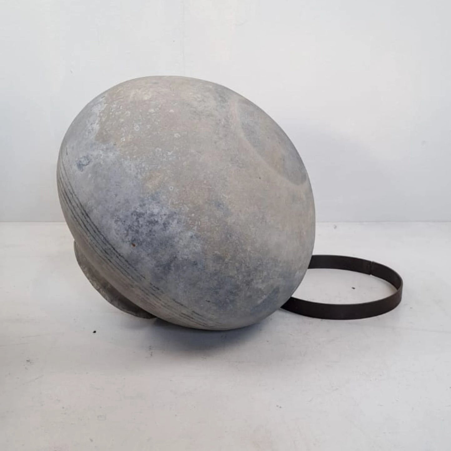 Antique African Clay Water Vessel with Etchings