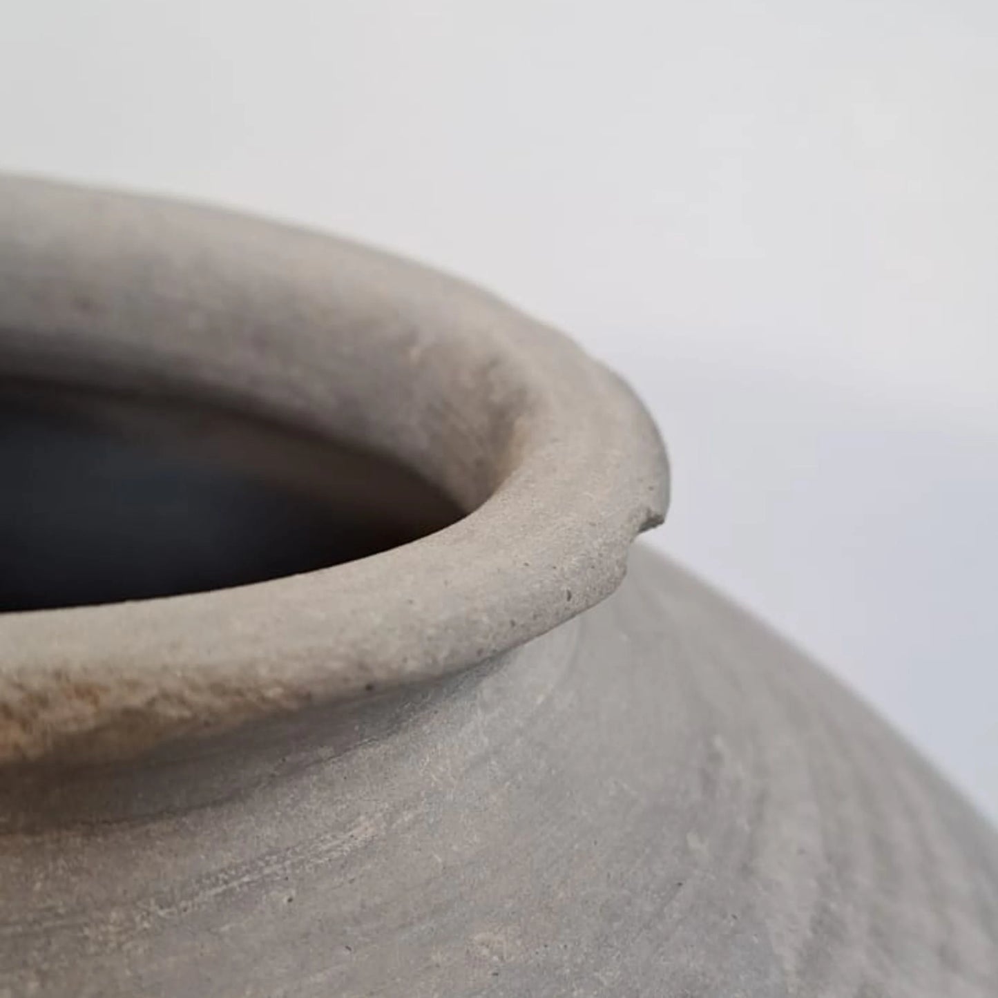 Antique African Clay Water Vessel with Etchings