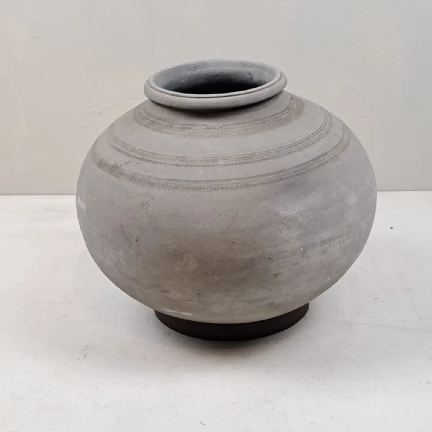 Antique African Clay Water Vessel with Stains