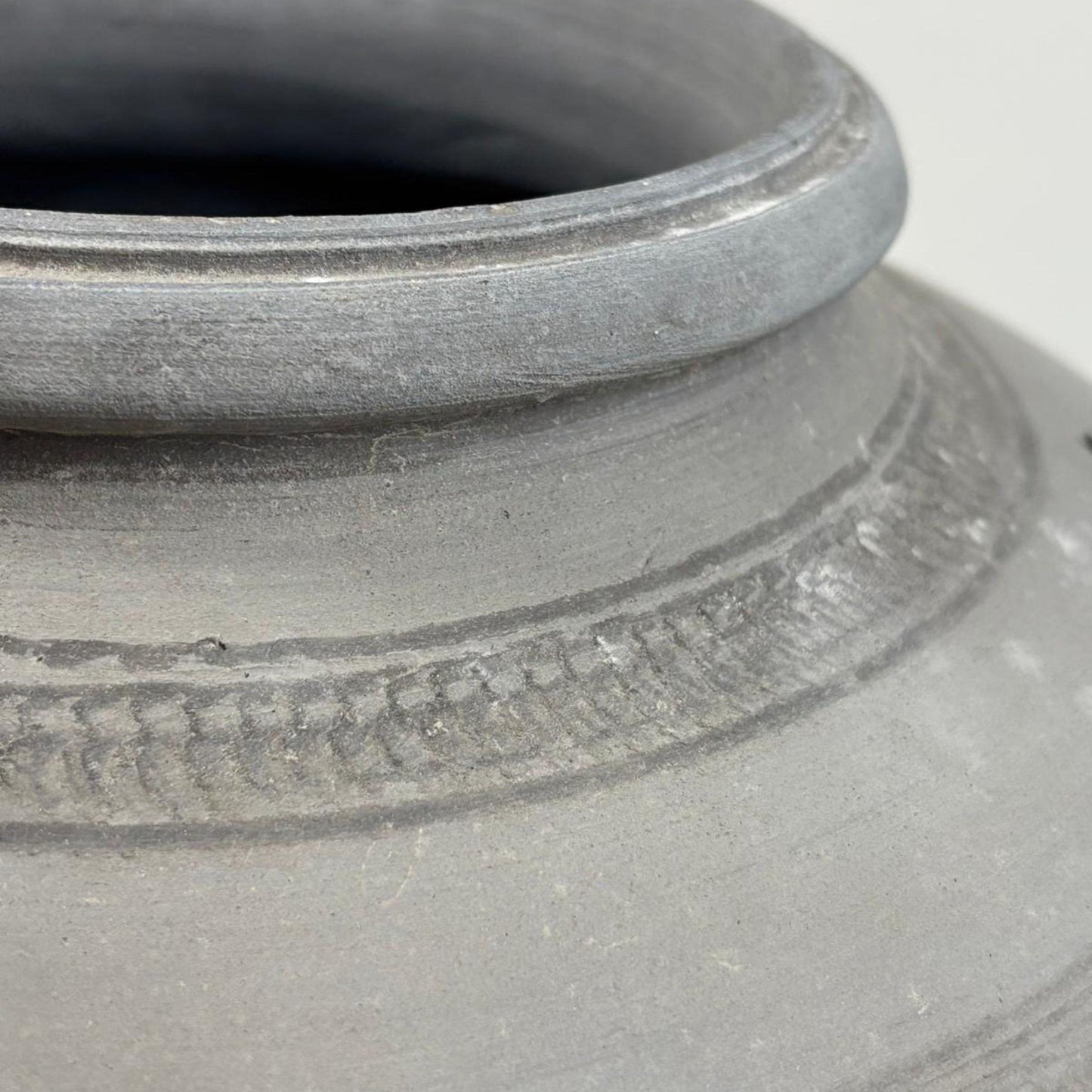 Antique African Clay Water Vessel - dark stain