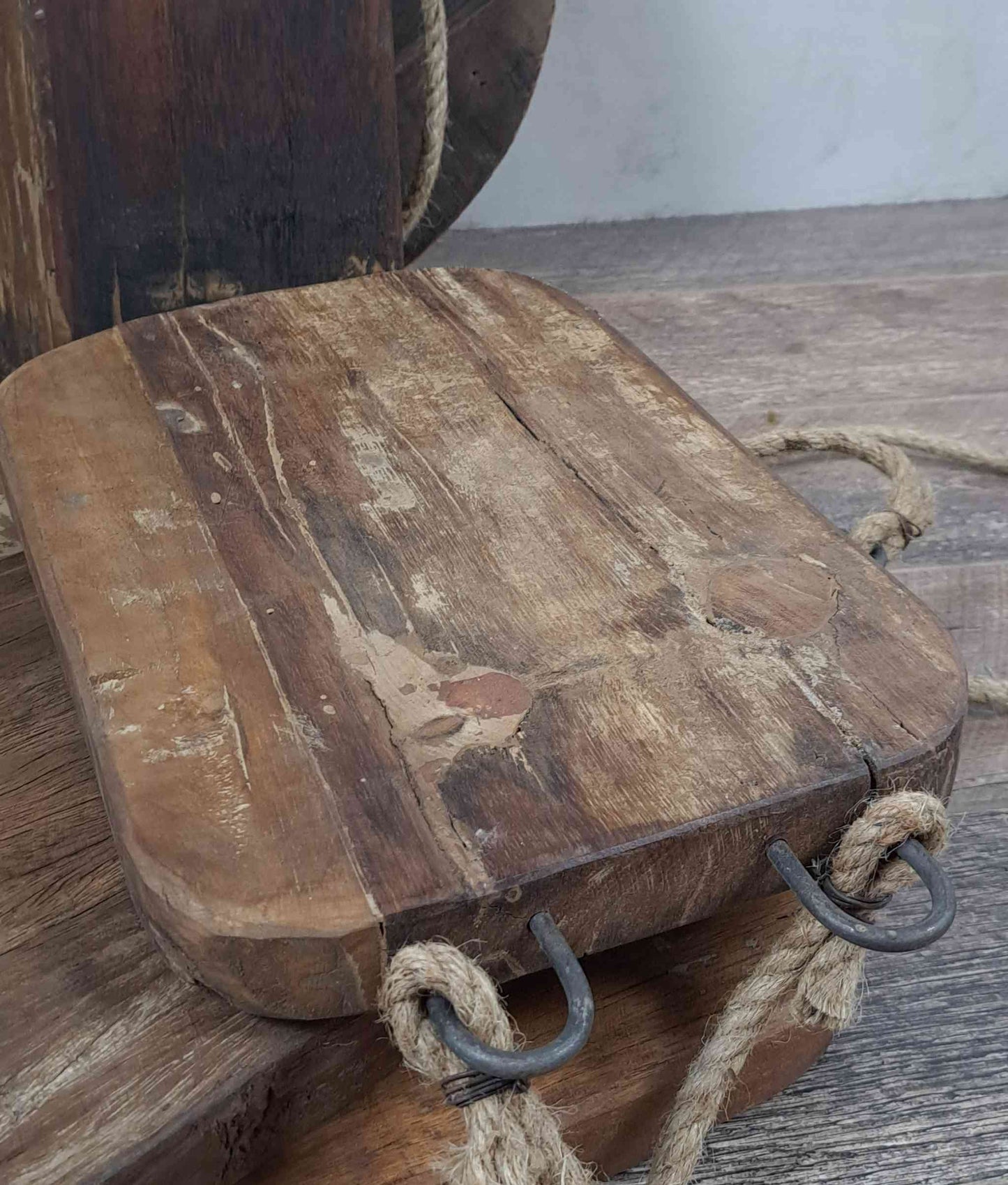 Vintage Dutch Meat Board with Rope