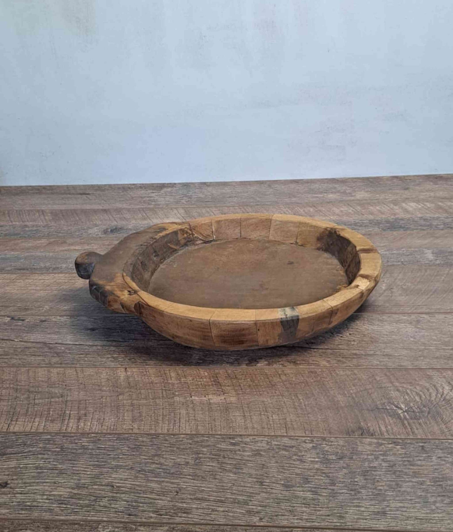 Vintage indische Chapati Schale aus Holz