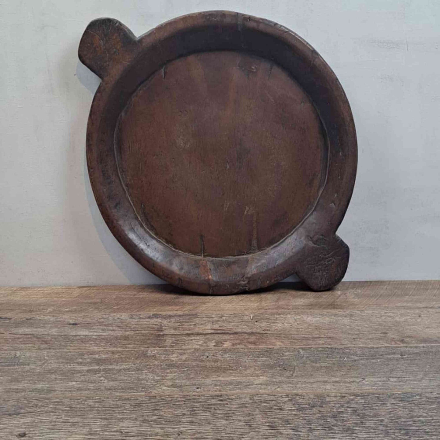 Vintage indische Chapati Schale aus Holz