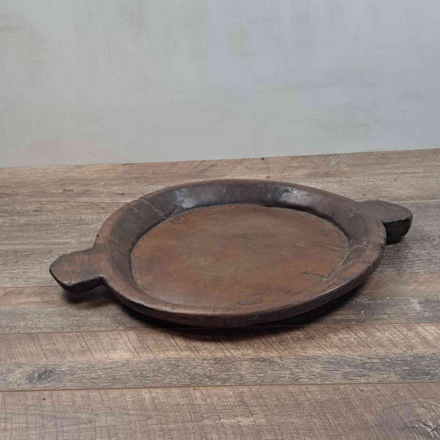 Vintage indische Chapati Schale aus Holz