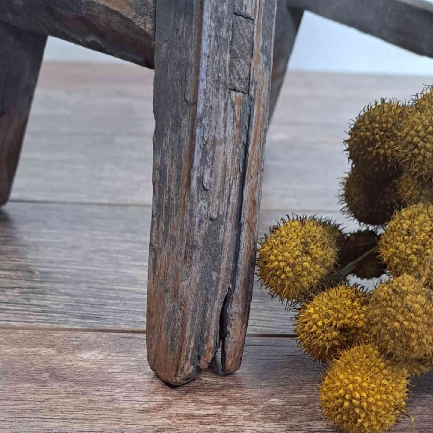 Antique Chinese Milking Stool, Rustic Stool, Small Decor Stool