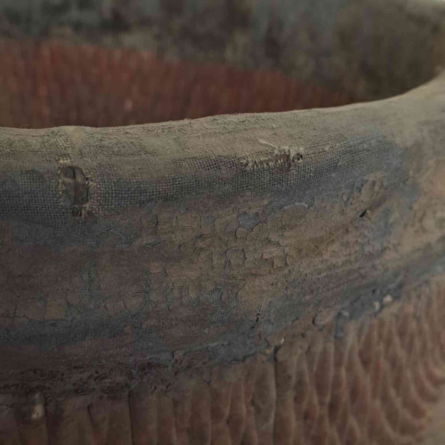 Vintage Chinese Round Basket with Handle