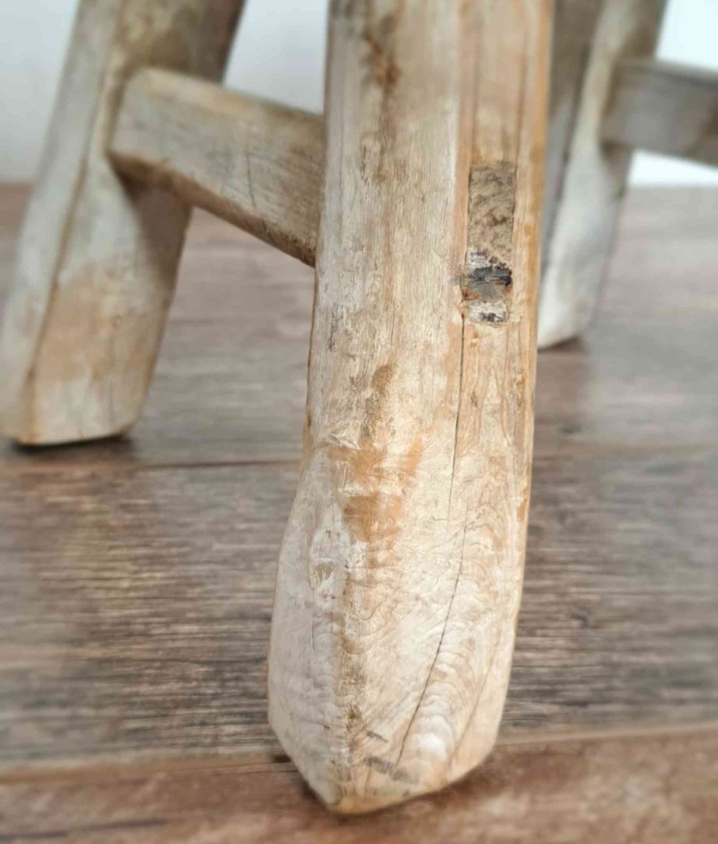 Antique Chinese Milking Stool, Rustic Stool, Decor Stool