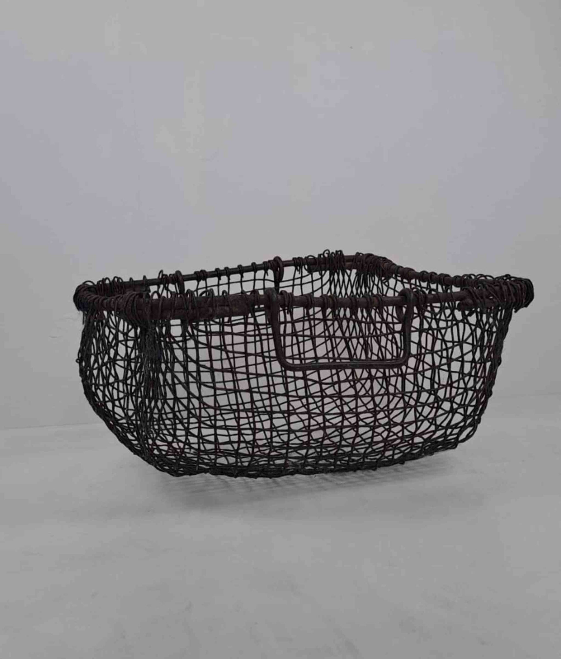 vintage decor vintage storage basket vintage metal basket vintage french basket rustic vintage decor antique metal basket vintage oyster basket french oyster basket antique homedecor basket