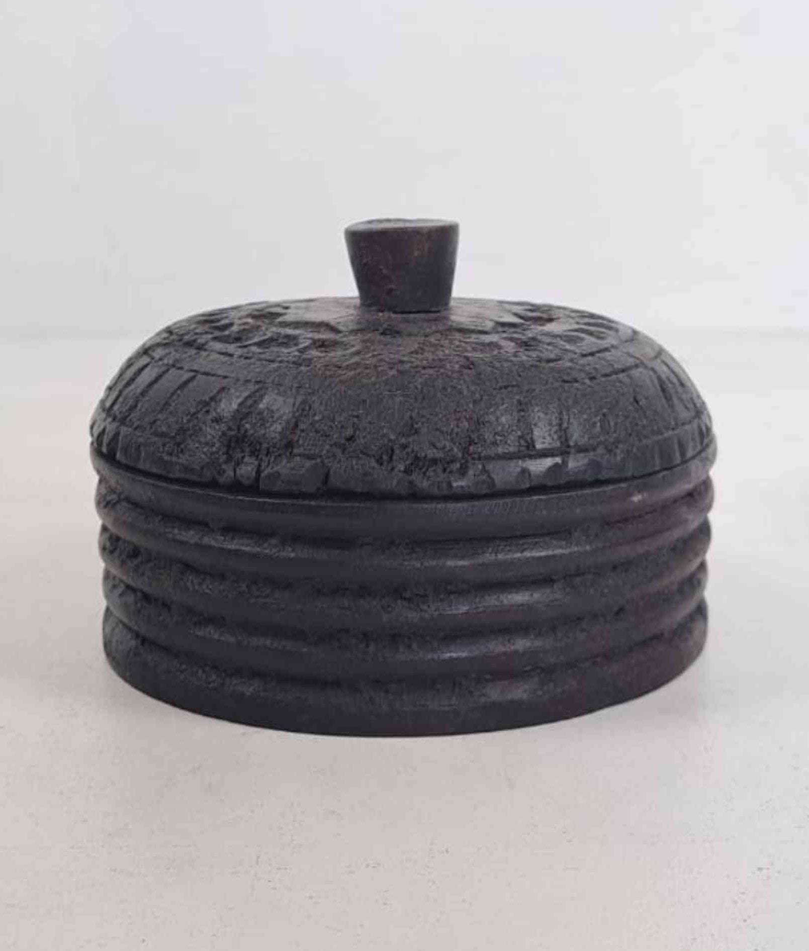 Vintage Lidded Wooden Box from India