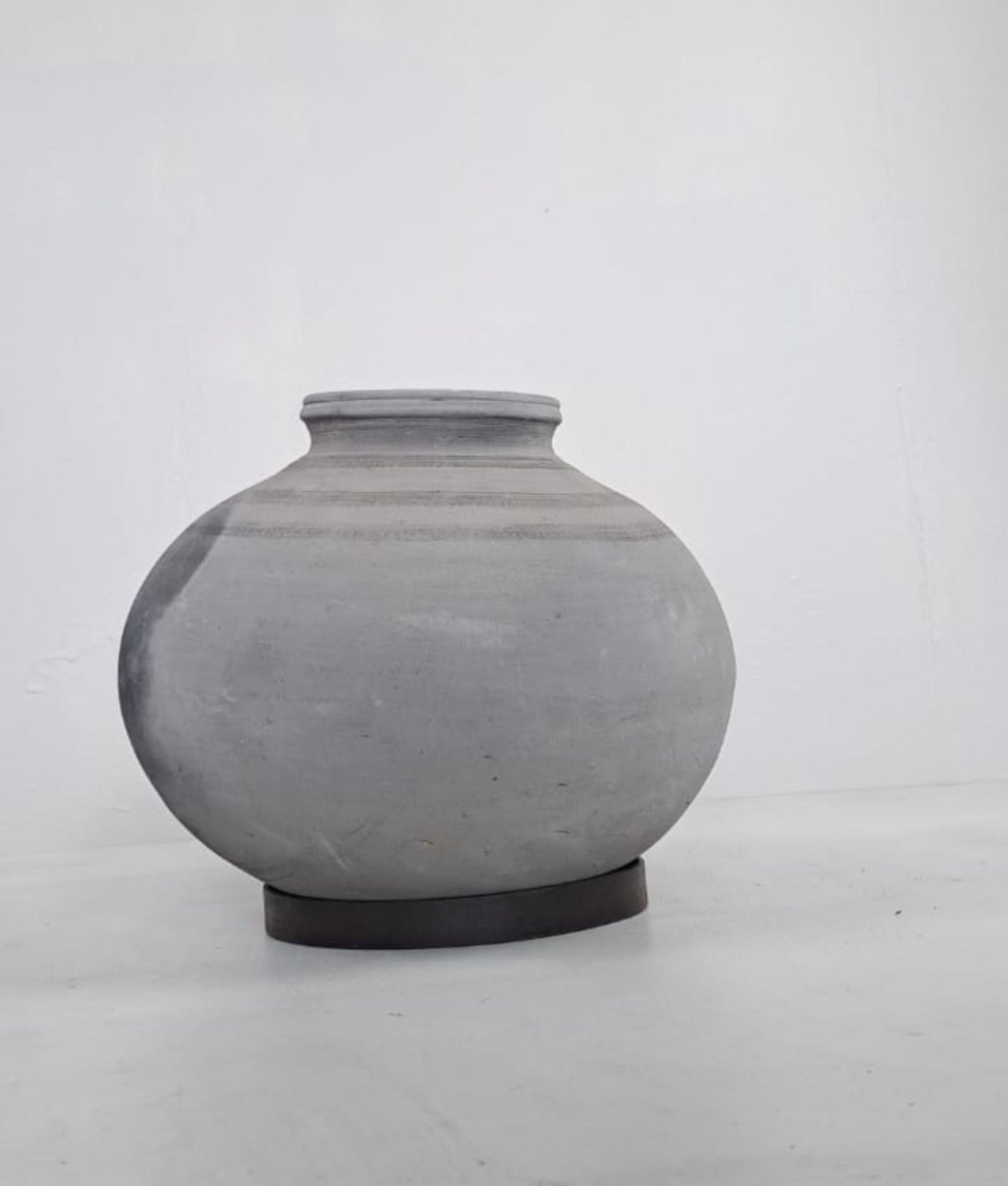 African Water Vessel Clay Pot with Ring