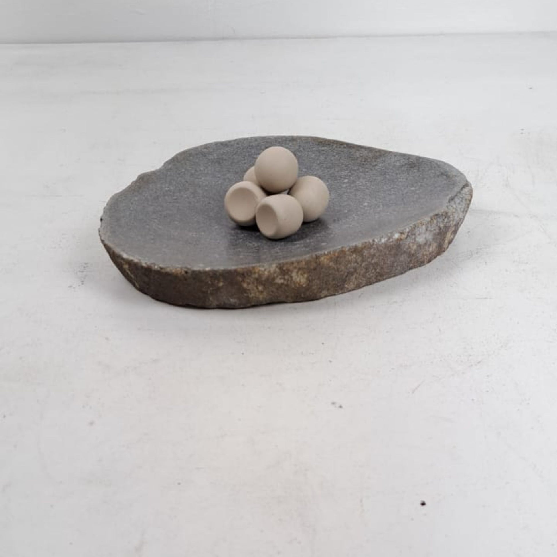 Hand-Carved Natural River Stone Bowl