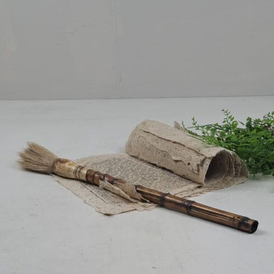 Vintage Chinese Calligraphy Brush - twisted bamboo