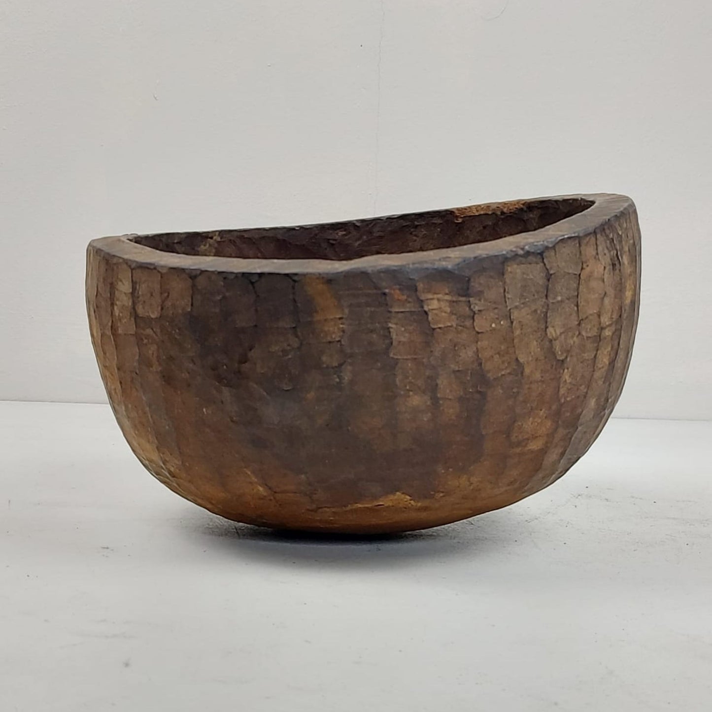 Large Vintage Artisan Wooden handcarved Bowl