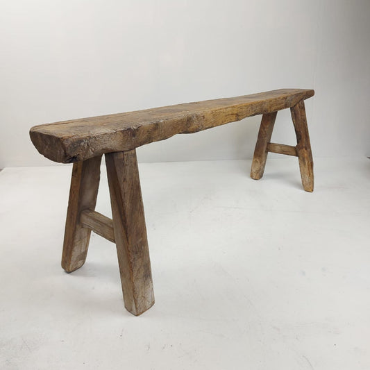 Vintage Chinese School Bench- Handcrafted Elmwood