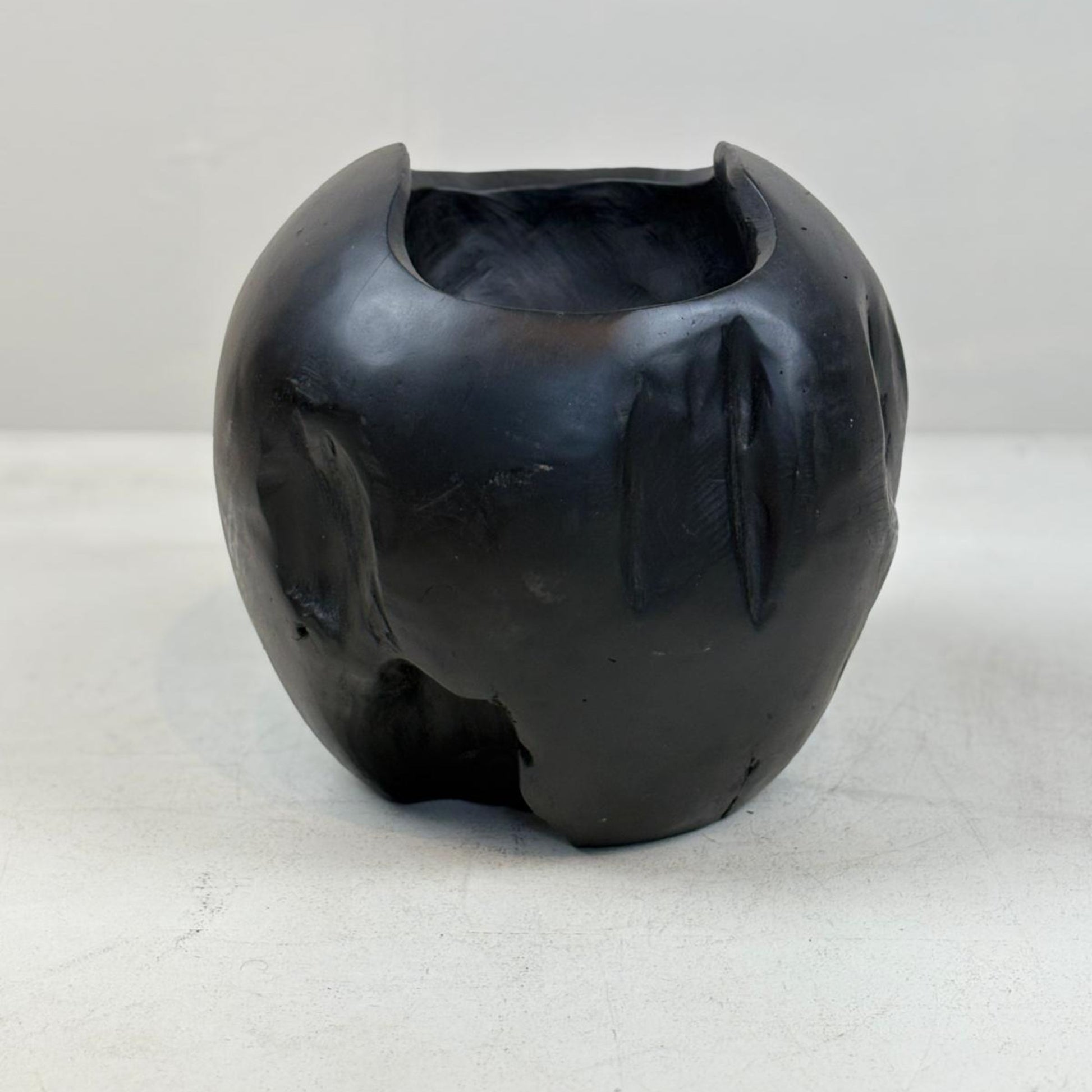 Artisan Handcarved Wooden Teak Bowl - Black
