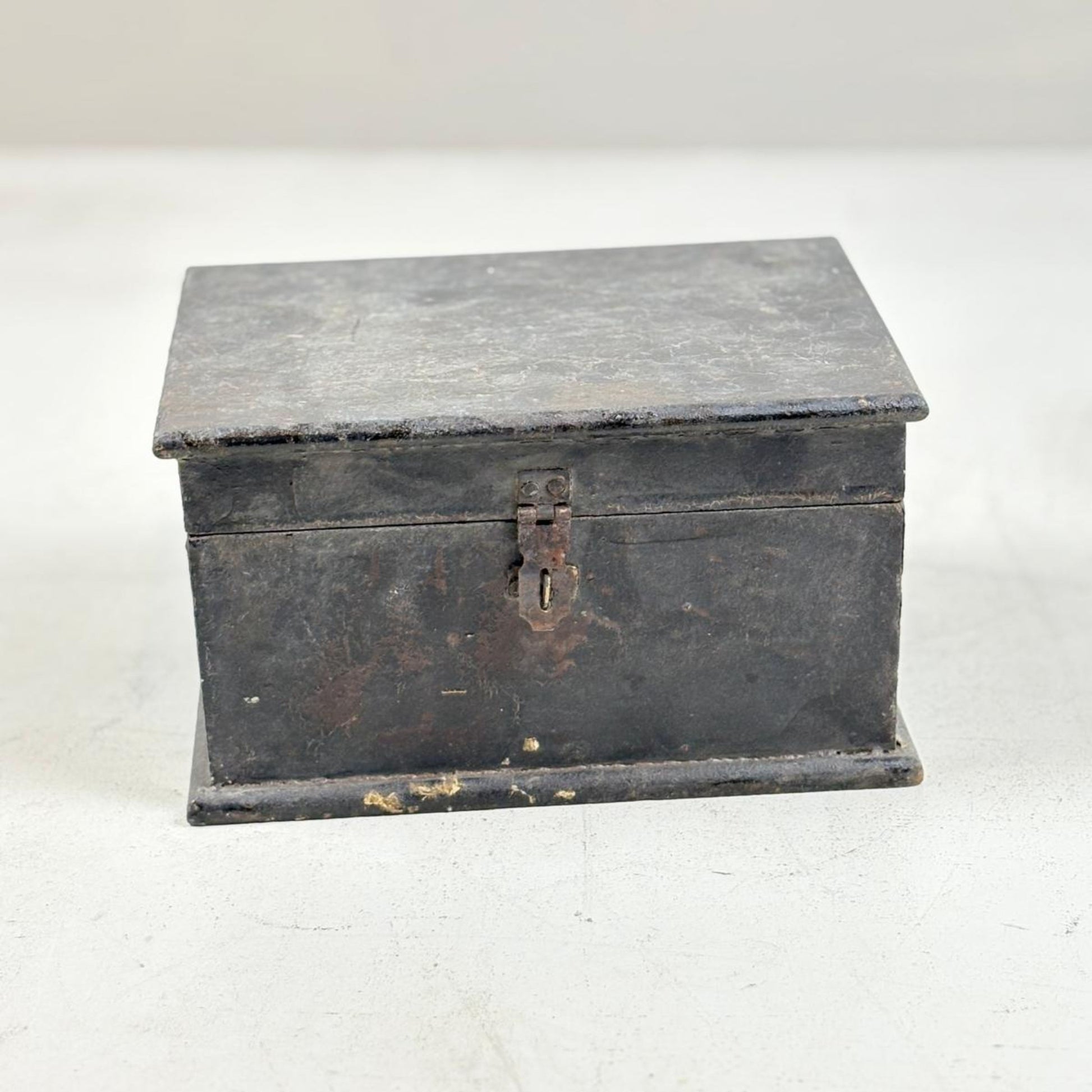Vintage Lidded Wooden Box from India