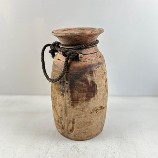 Antique Wooden Himachal Pot - Chhusang, Nepal