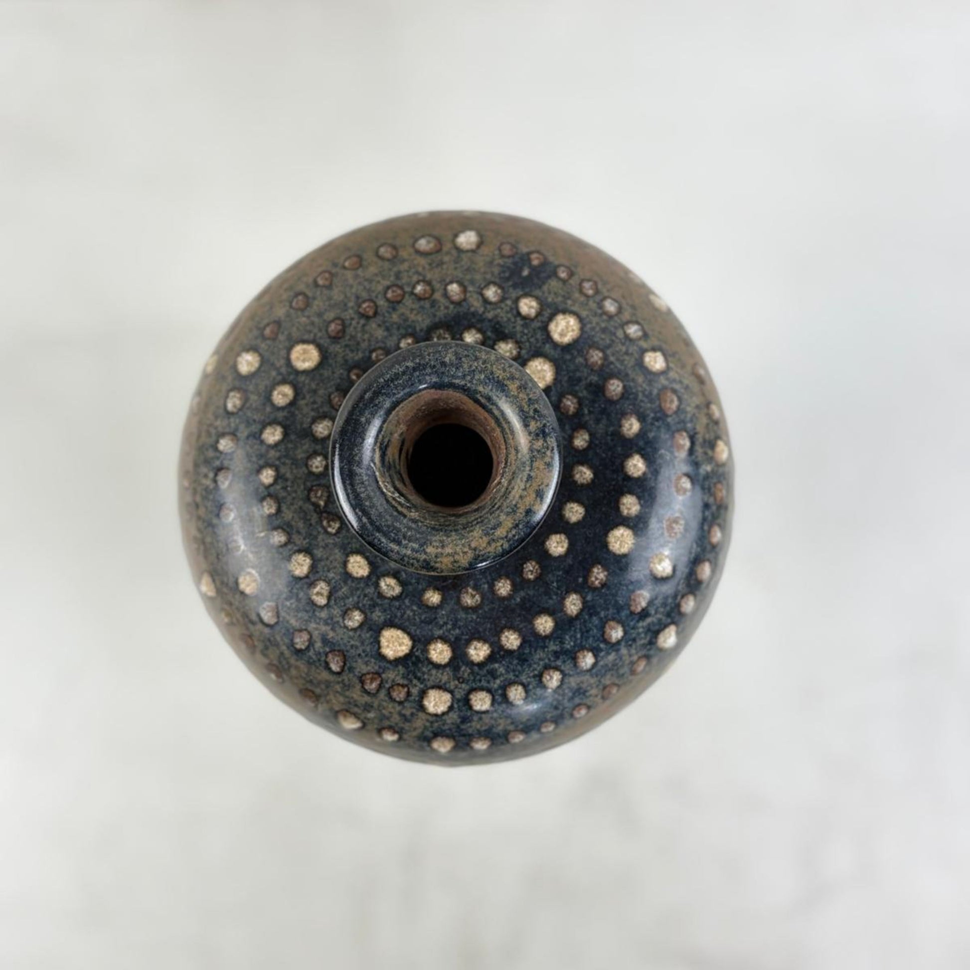 Vintage Chinese Curved Top Contemporary Ceramic Vase - 21st Century