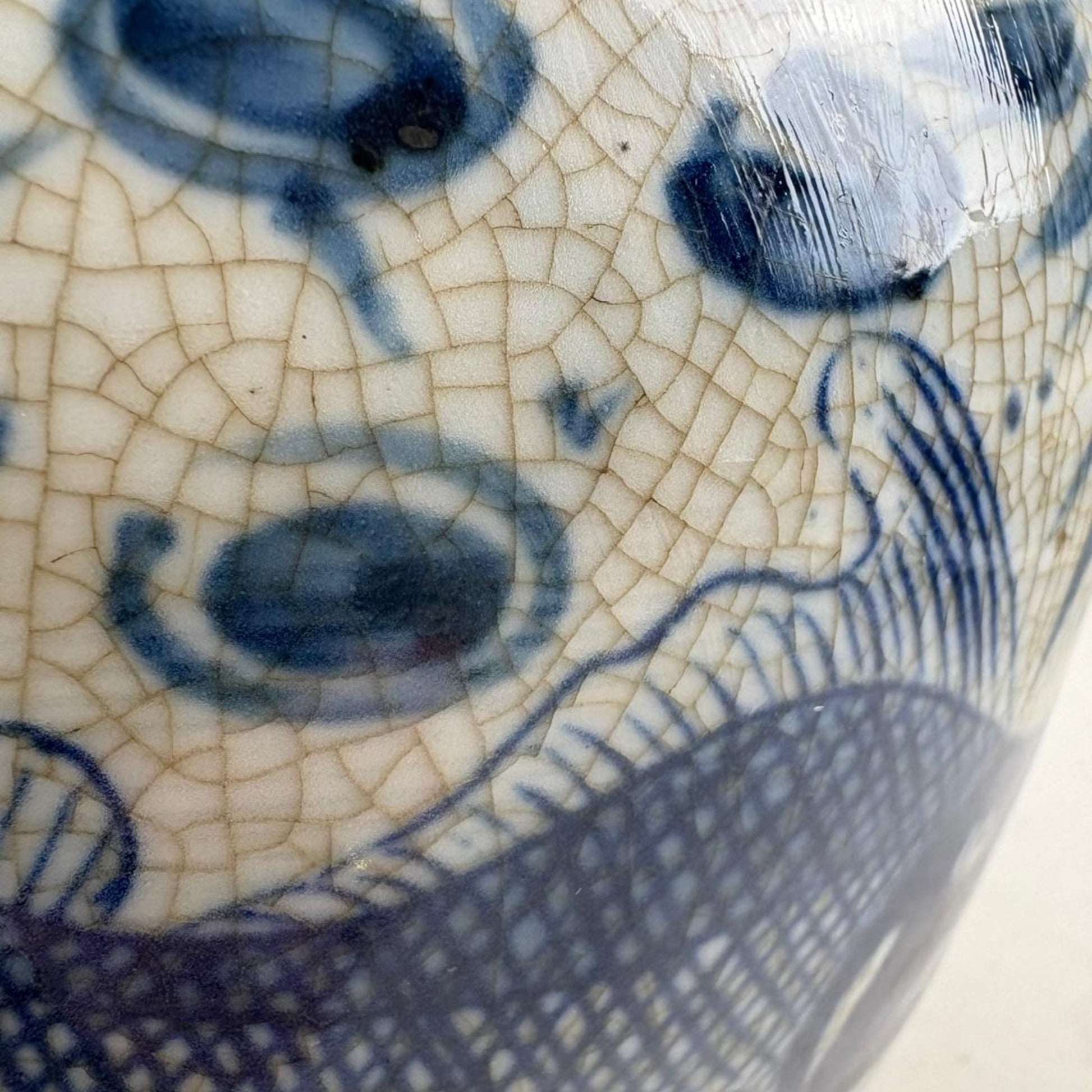 Blue & White Chinese Ginger Jar - Handcrafted Porcelain Tea Leaf Vase
