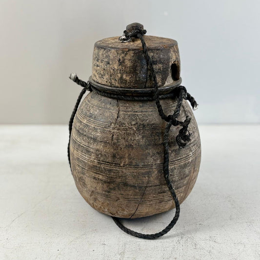 Antique Wooden Himachal Pot - Chhusang, Nepal