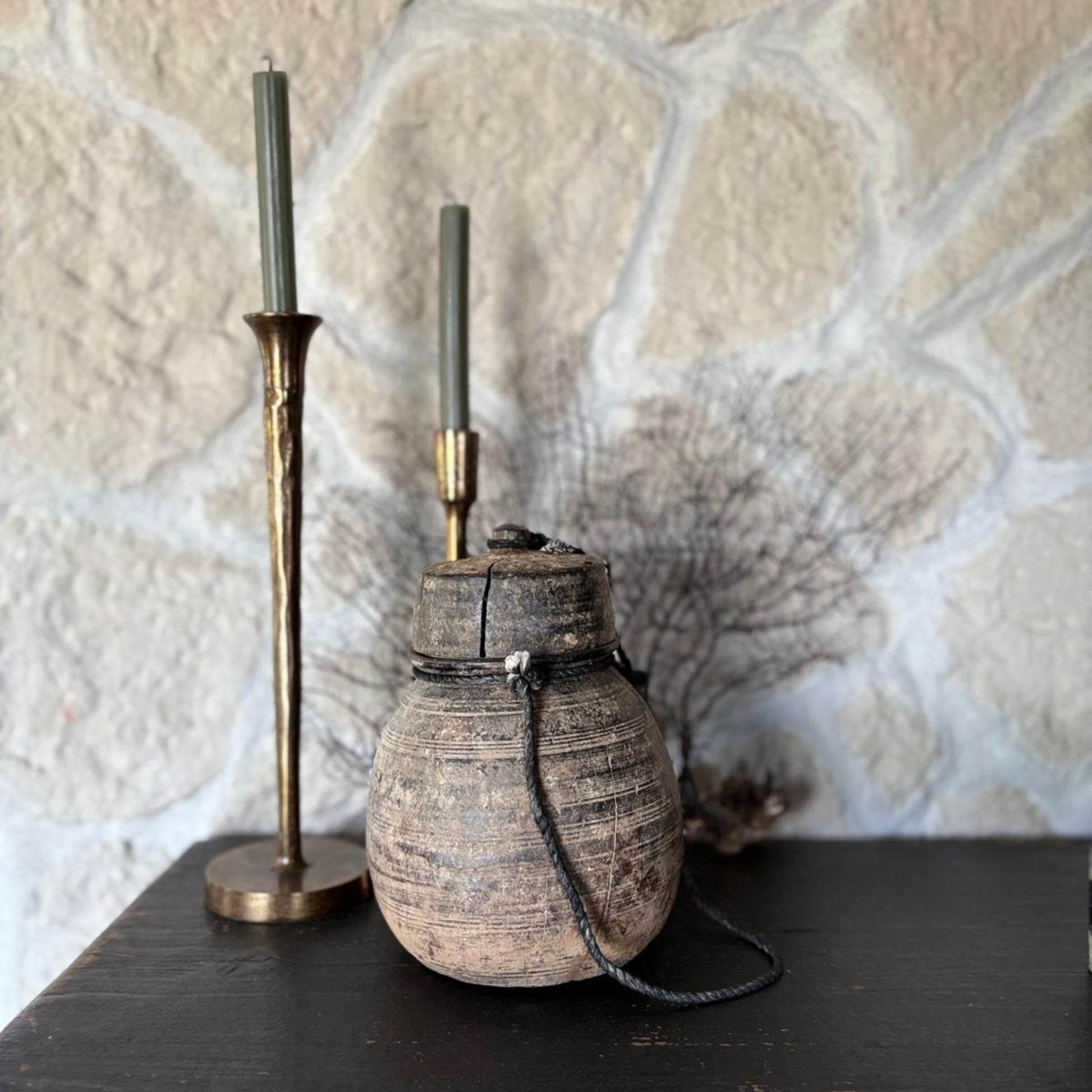 Antique Wooden Himachal Pot - Chhusang, Nepal