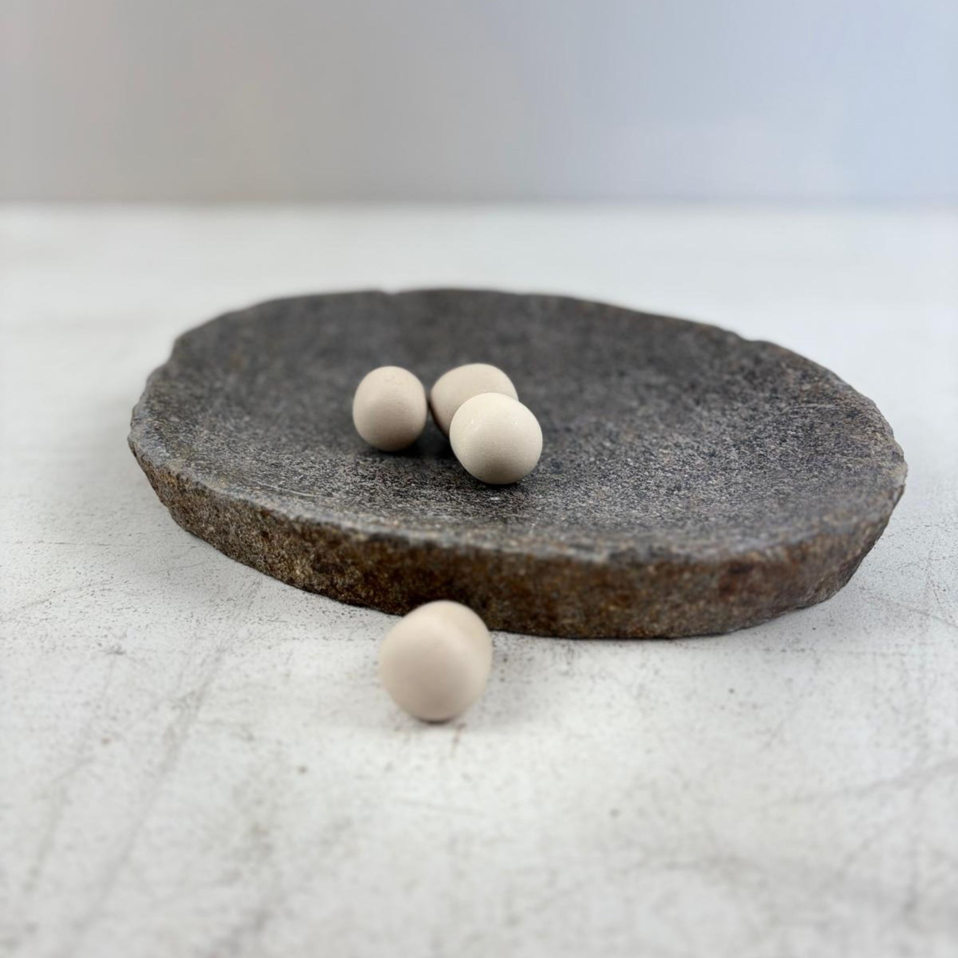 Hand-Carved Natural River Stone Bowl