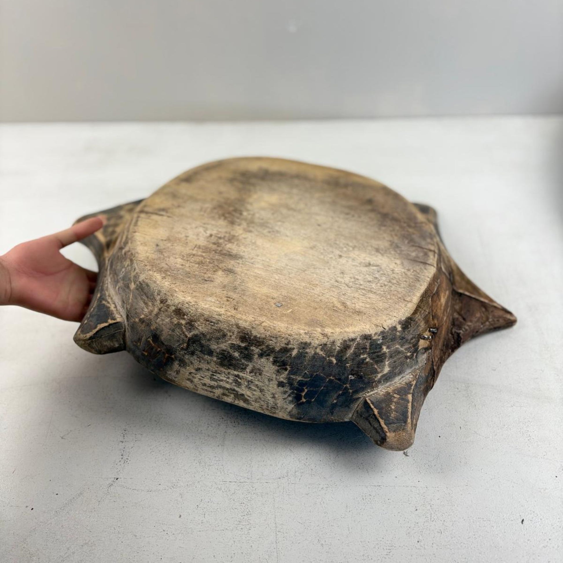 Vintage Indian Wooden Parat Tray- Ladakh, India