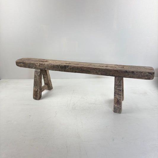 Vintage Chinese School Bench- Handcrafted Elmwood