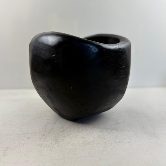 Artisan Handcarved Wooden Teak Bowl - Black
