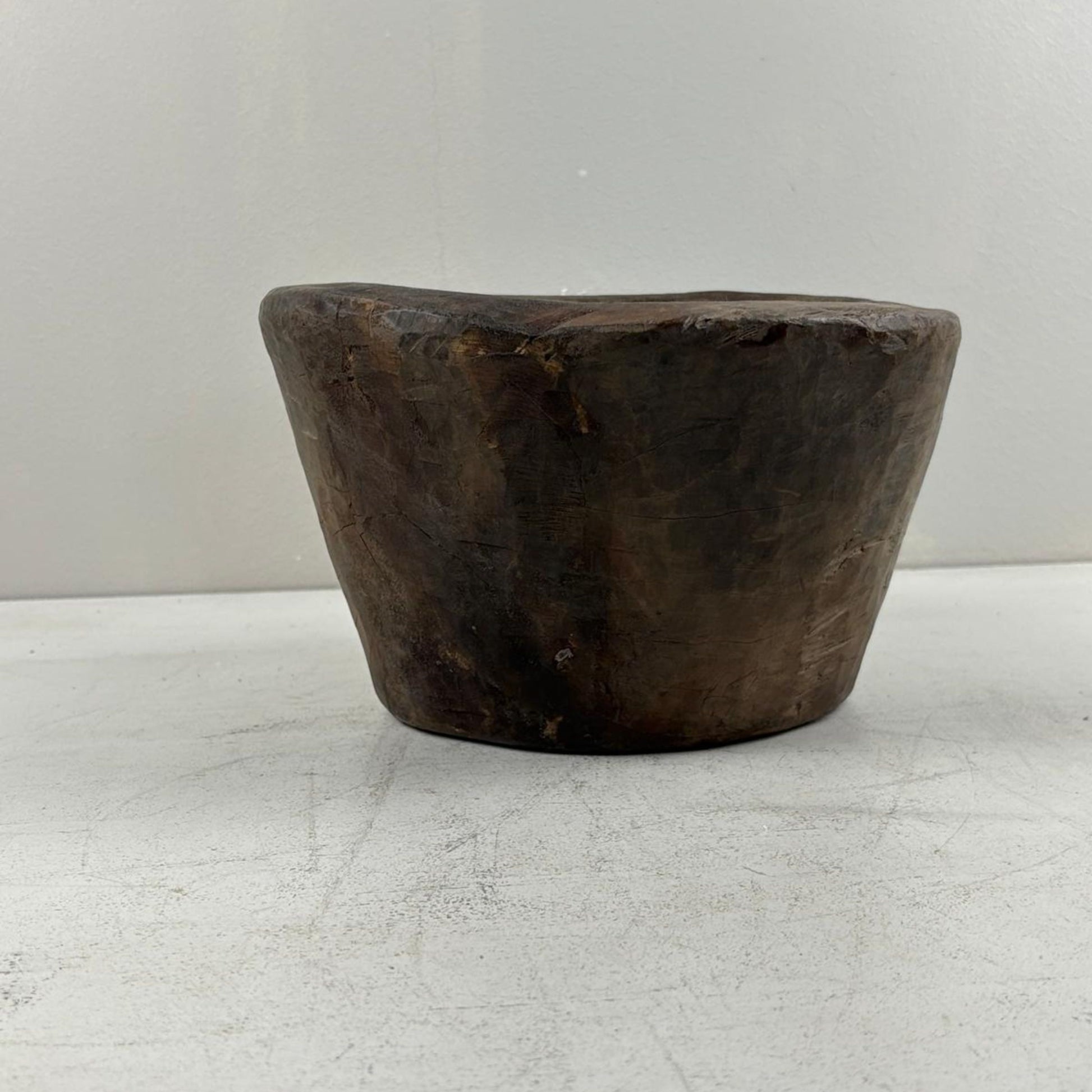 Large Vintage Artisan Wooden handcarved Bowl