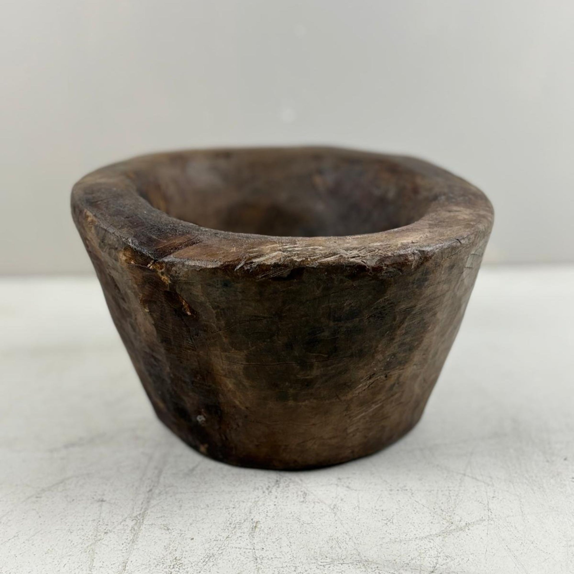 Large Vintage Artisan Wooden handcarved Bowl