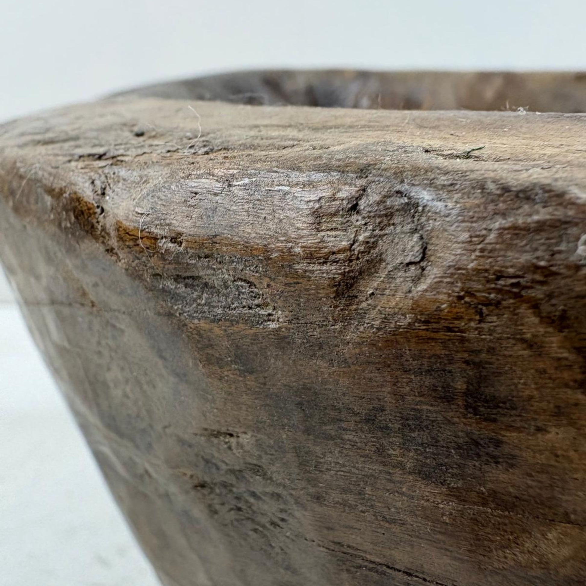 Large Vintage Artisan Wooden handcarved Bowl