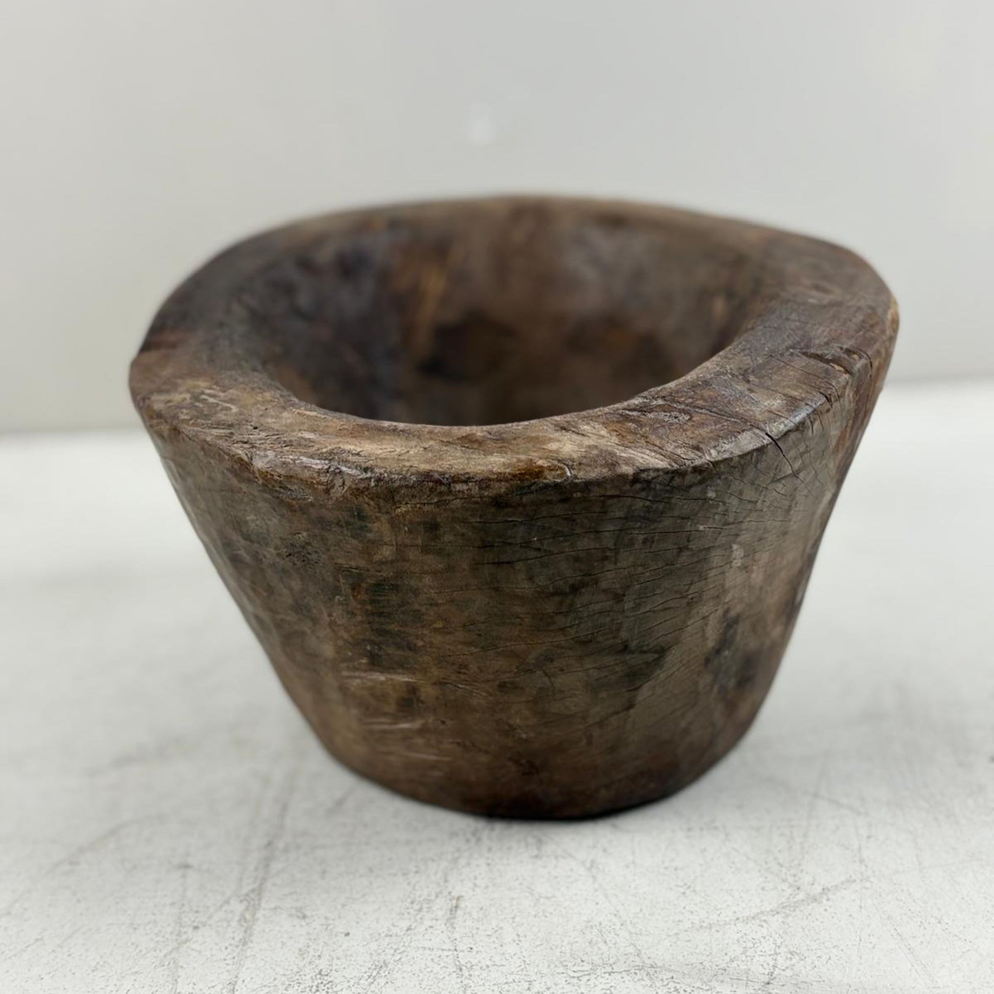 Large Vintage Artisan Wooden handcarved Bowl