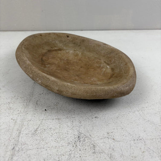 Large Handcarved Raw Marble Stone Platter