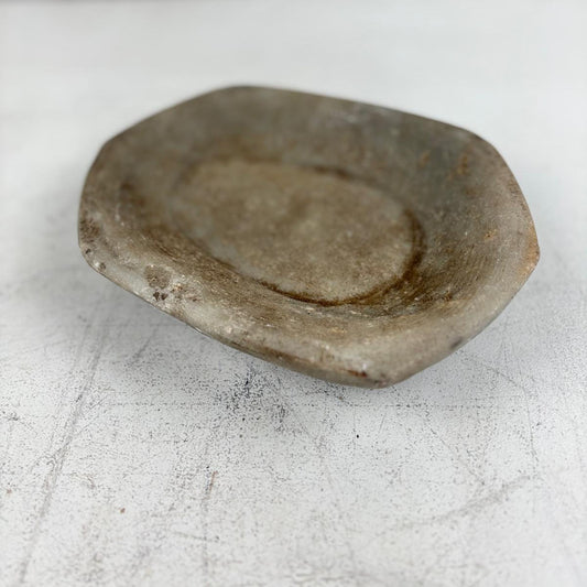 Large Handcarved Raw Marble Stone Platter