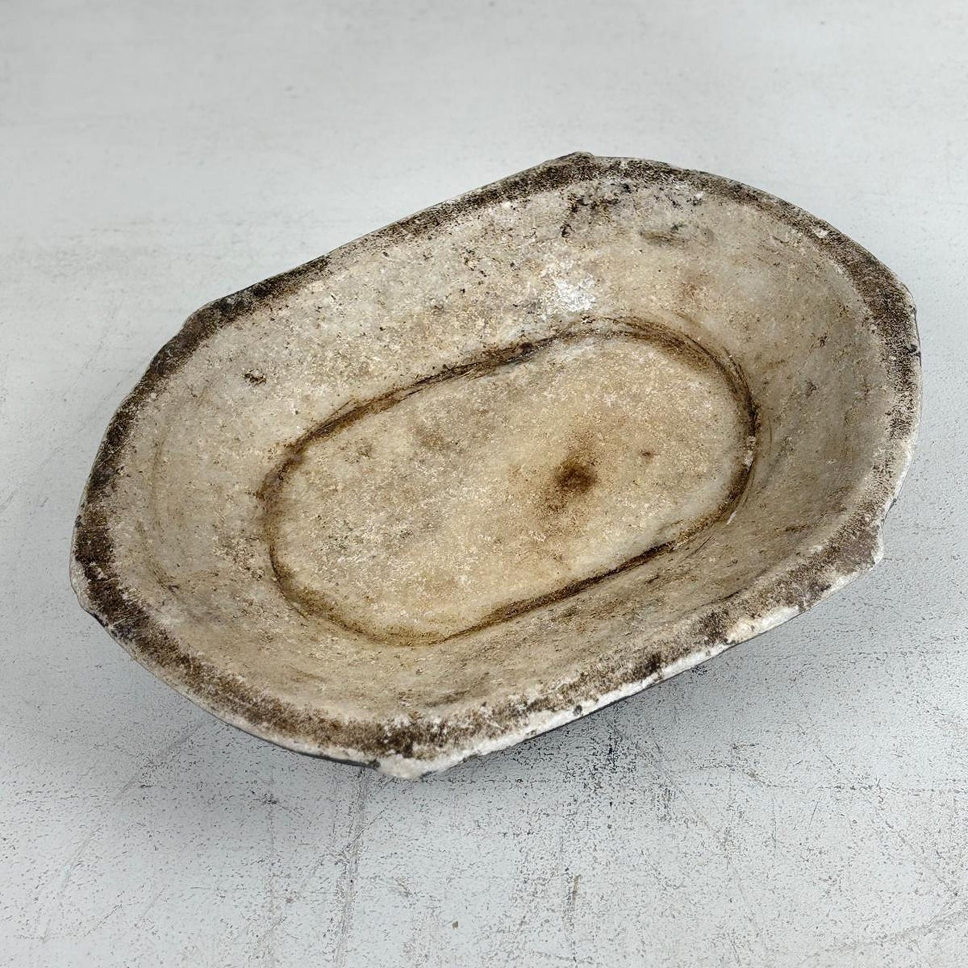 Large Handcarved Raw Marble Stone Platter