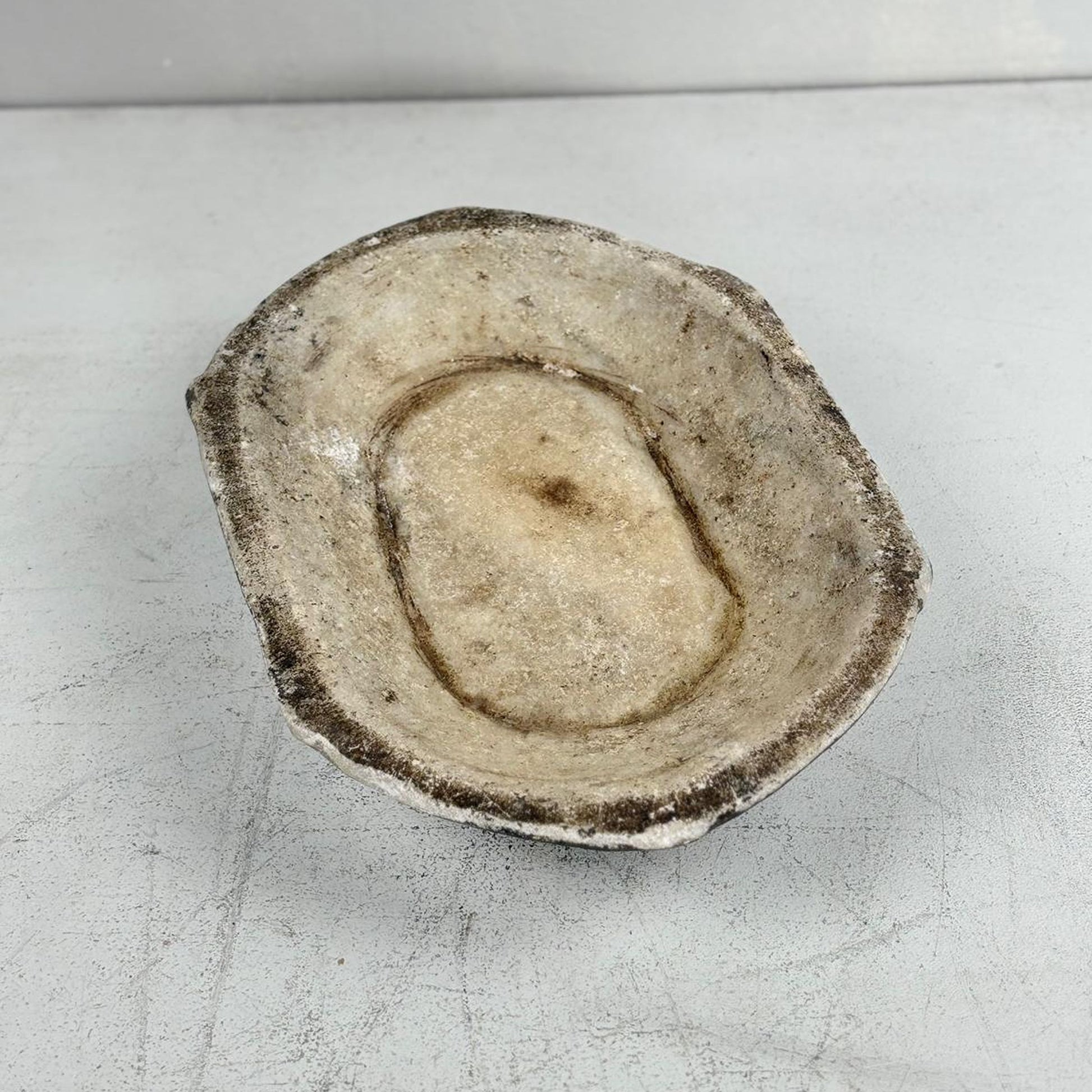 Large Handcarved Raw Marble Stone Platter
