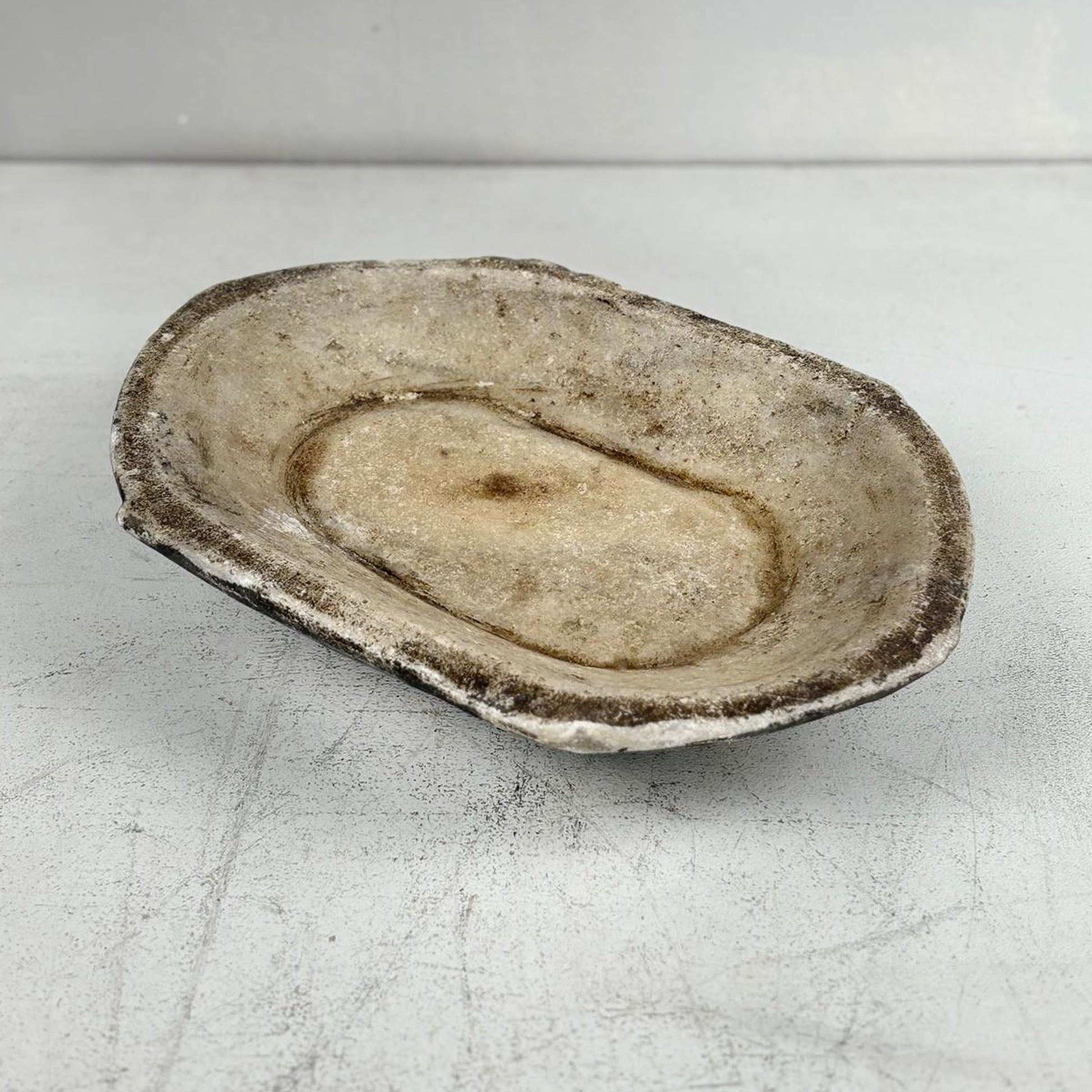 Large Handcarved Raw Marble Stone Platter