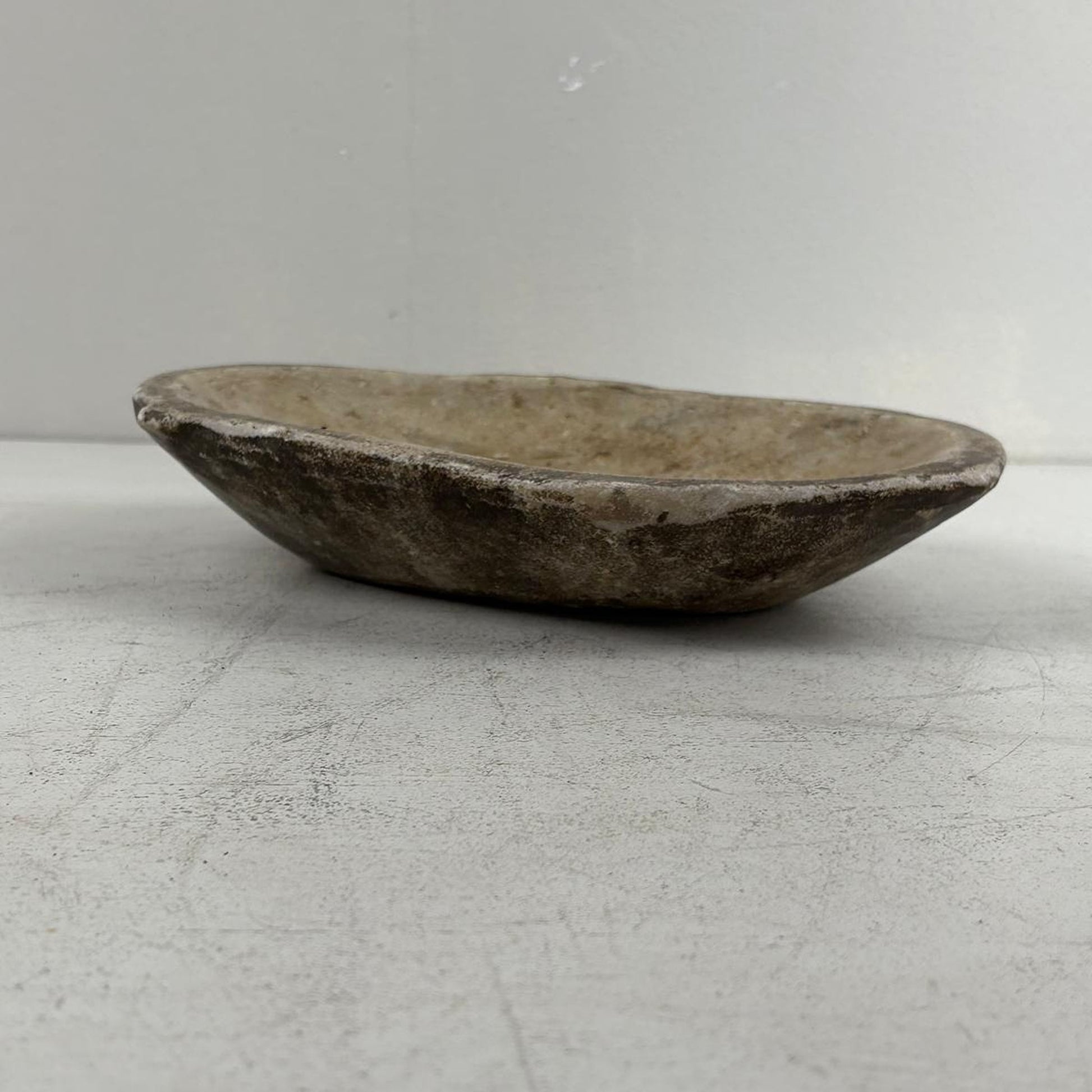 Large Handcarved Raw Marble Stone Platter