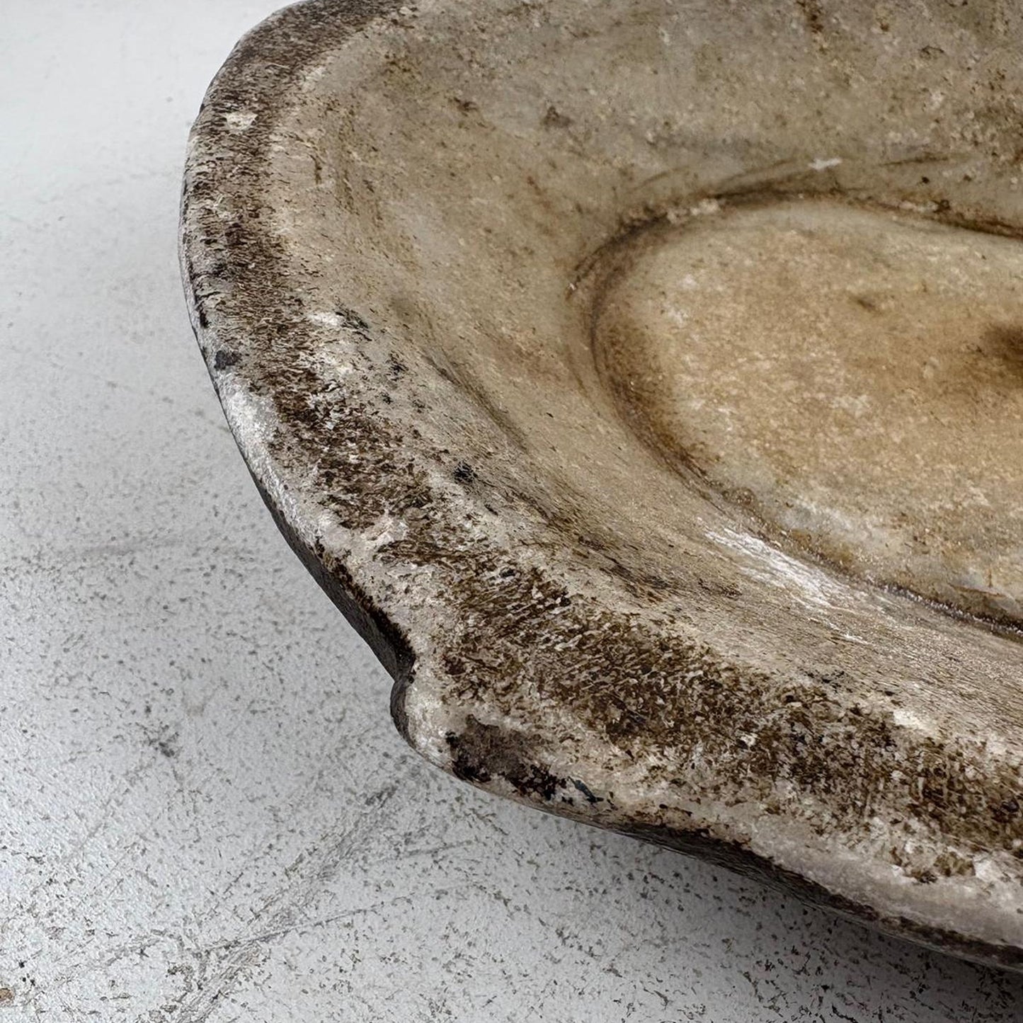 Large Handcarved Raw Marble Stone Platter