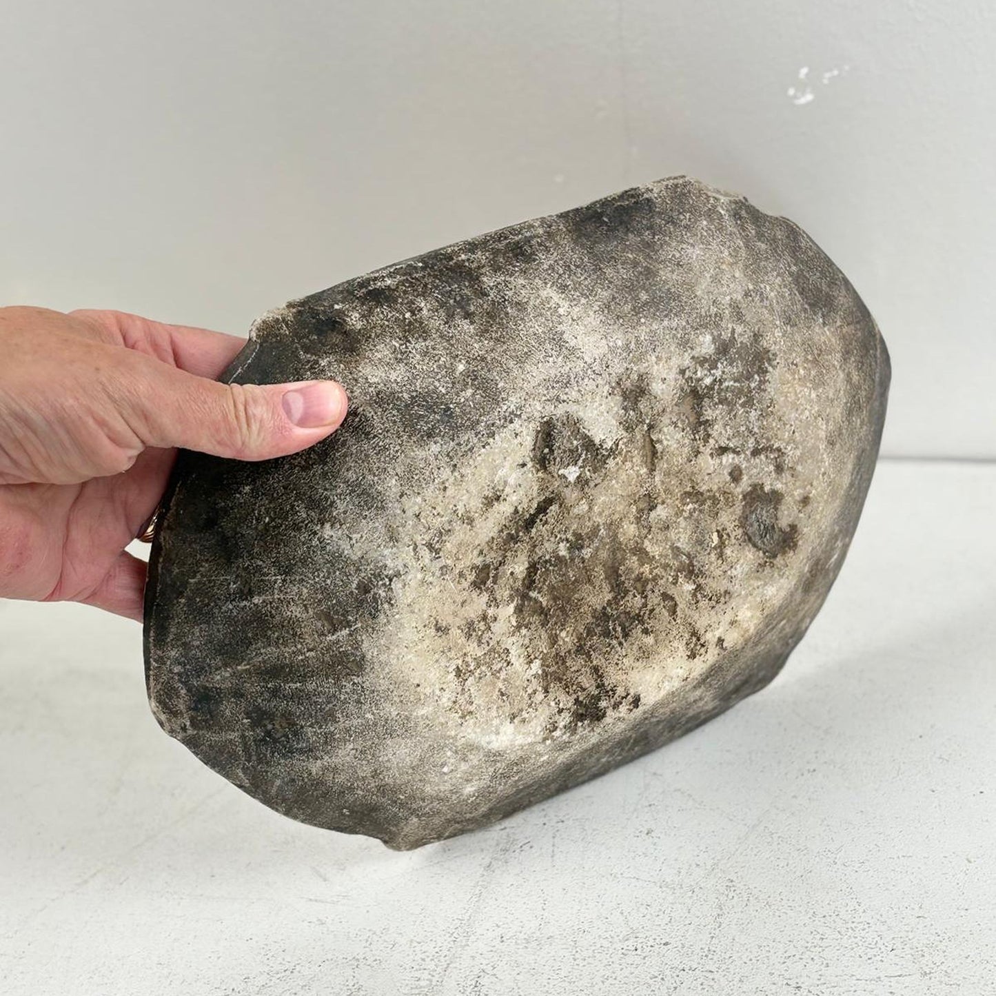 Large Handcarved Raw Marble Stone Platter