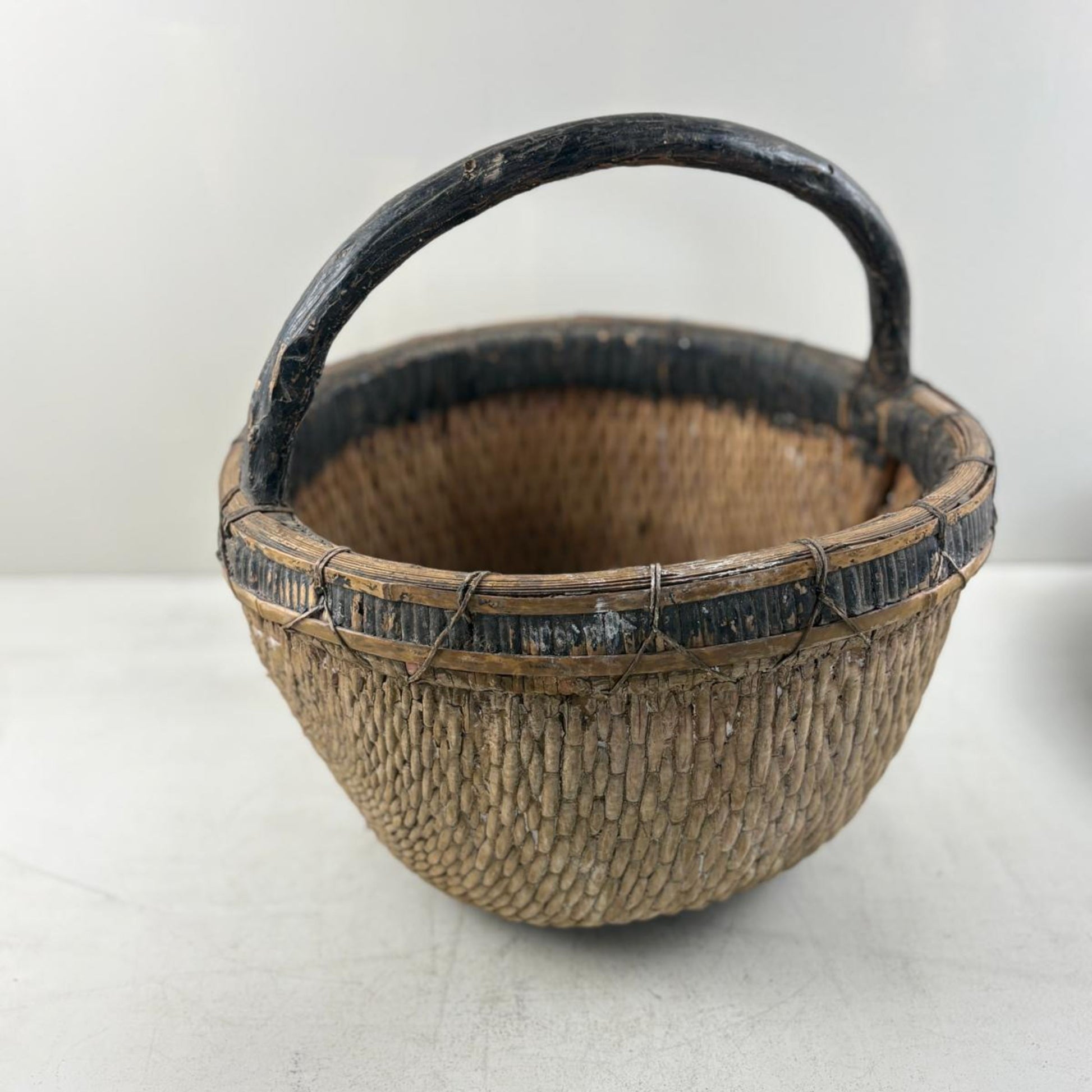 Antique Chinese Reed Grass Basket - Datong, Shanxi Province, China