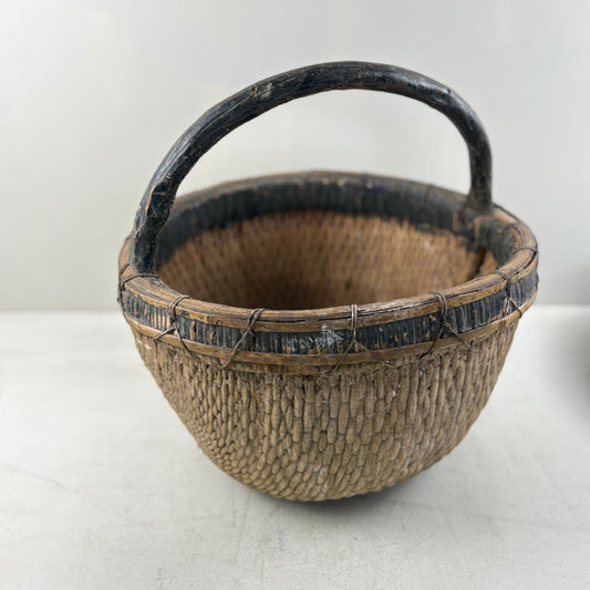 Antique Chinese Reed Grass Basket - Datong, Shanxi Province, China