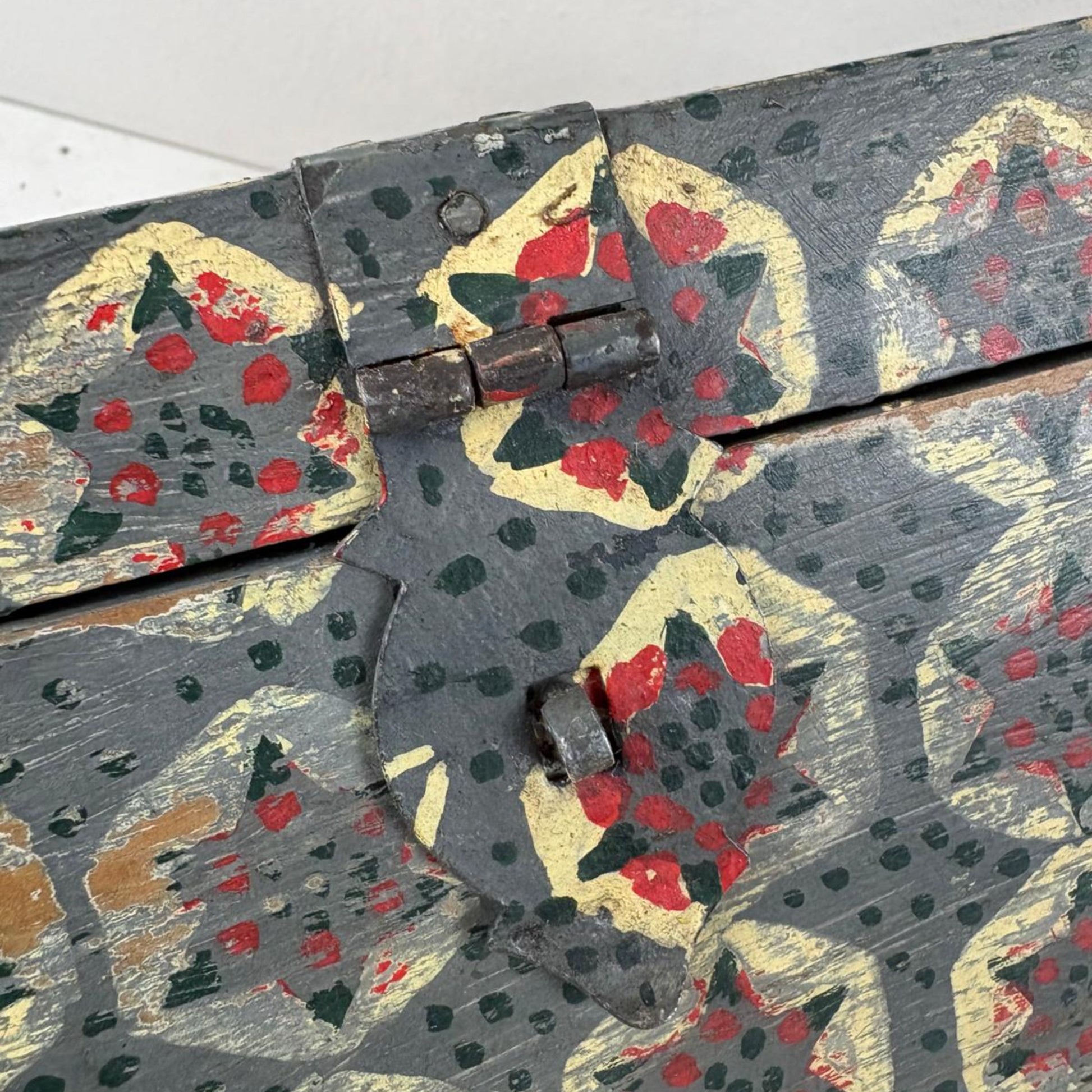 Vintage Lidded Wooden Box from India