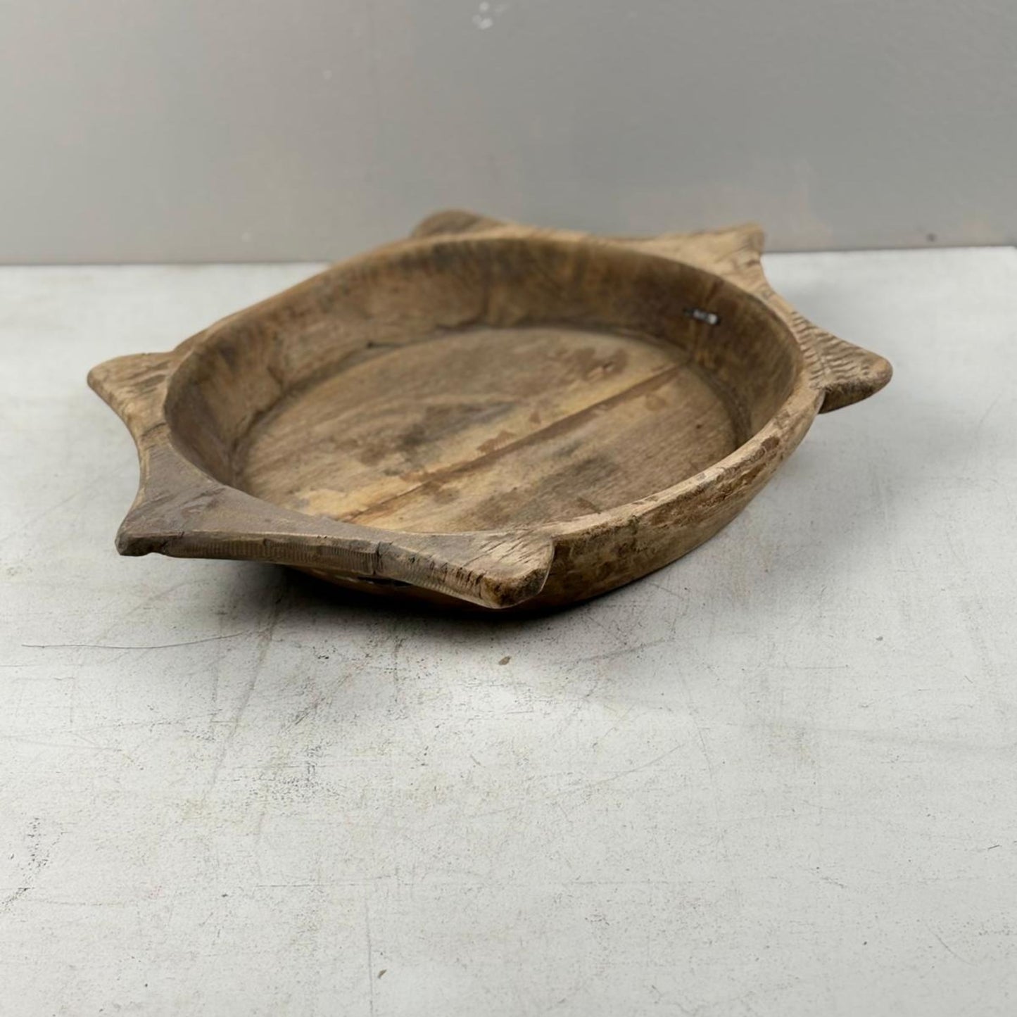 Vintage Indian Wooden Chapati Dish