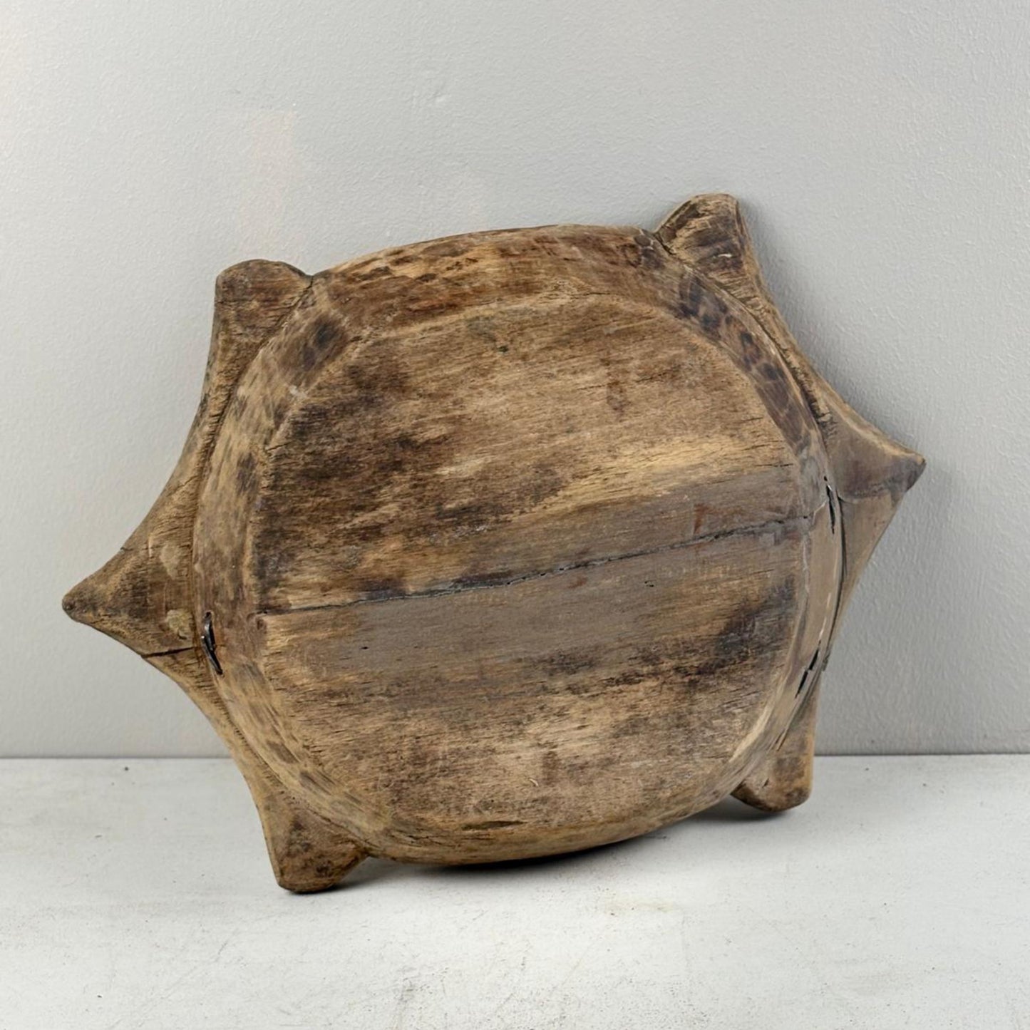 Vintage Indian Wooden Chapati Dish